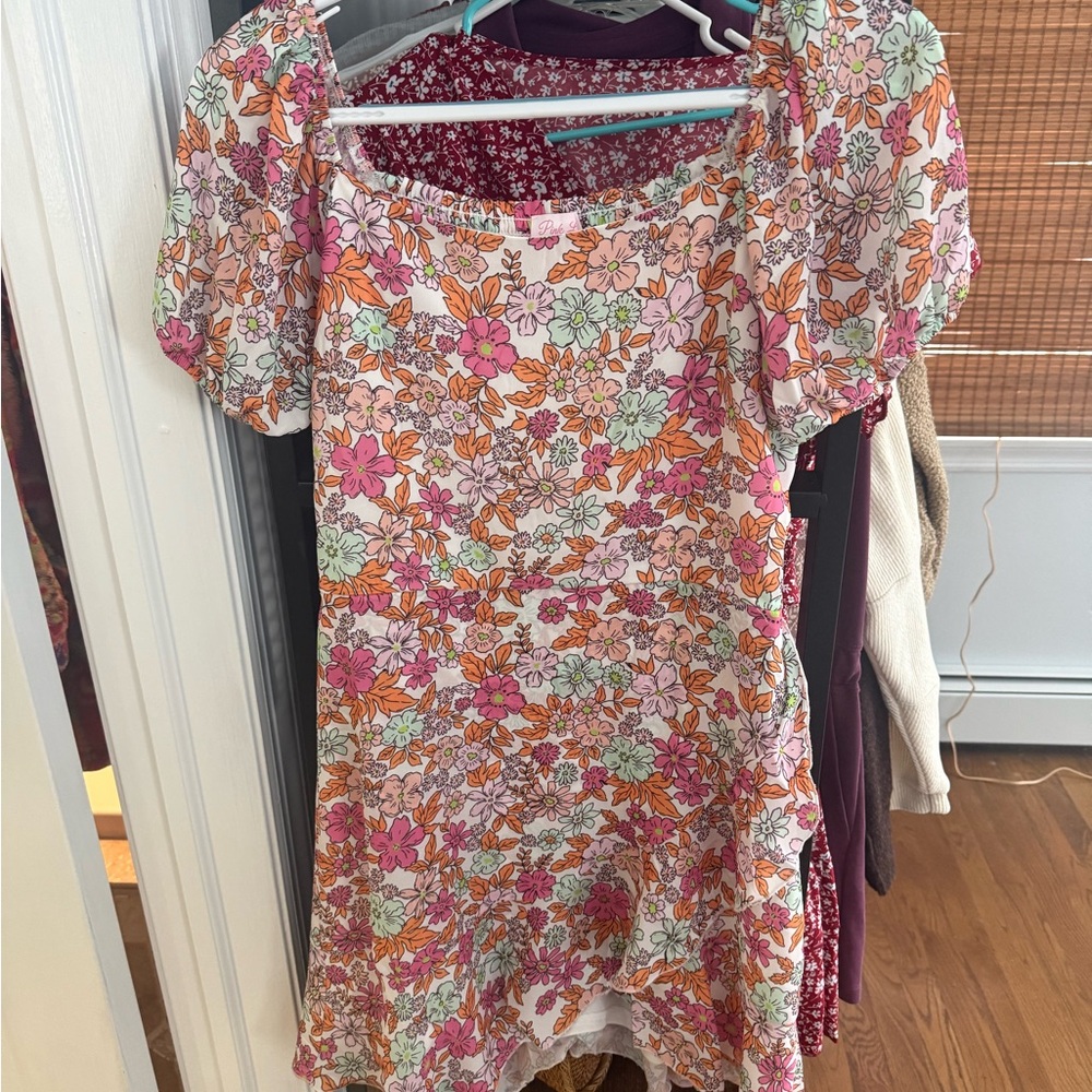Pink Lily Floral Mini Dress